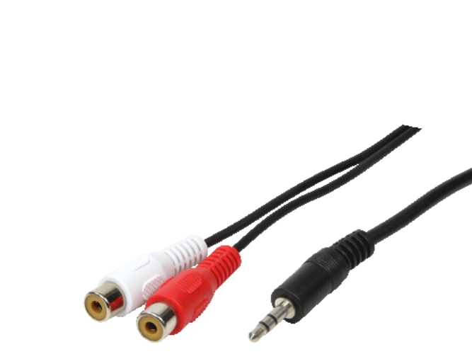 LogiLink 1x3.5mm - 2xRCA, 1.5m, 3.5mm, Hanstik, 2 x RCA, Hunstik, 1,5 m, Sort