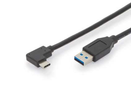 skøjte valg termometer ASSMANN - USB-kabel - 24 pin USB-C (han) vinklet til USB Type A (han) lige  - USB 3.1 Gen2 - 3 A - 1 m - formet - sort