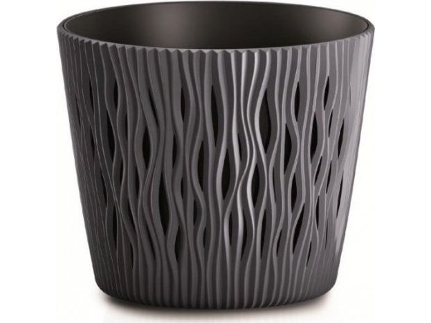 Prosperplast blomsterpotte SANDY ROUND - antracit Ø22 cm
