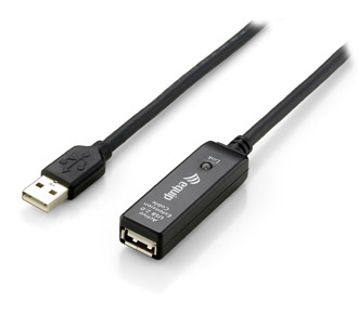 Equip Aktive Usb 2.0 A Auf A Verlängerungskabel Stecker Auf Buchse, 10M, 10 M, Usb A, Usb A, Usb 2.0, Männlich/Weiblich, Schwarz