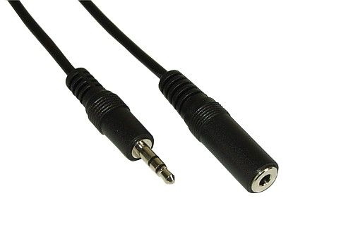 Inline Klinke Verlängerung, 3,5Mm Klinke Stecker / Buchse, Stereo, 3M, 3.5Mm, Männlich, 3.5Mm, Weiblich, 3 M, Schwarz