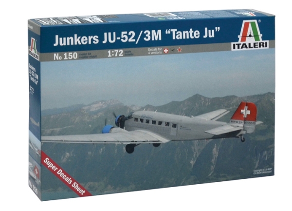 Italeri Junkers Ju - 52 / 3M ''''Tante Ju'''', 1:72, Monteringssæt, Luftfartøj med faste vinger, Militærfly, Junkers Ju - 52 / 3M, Plastik