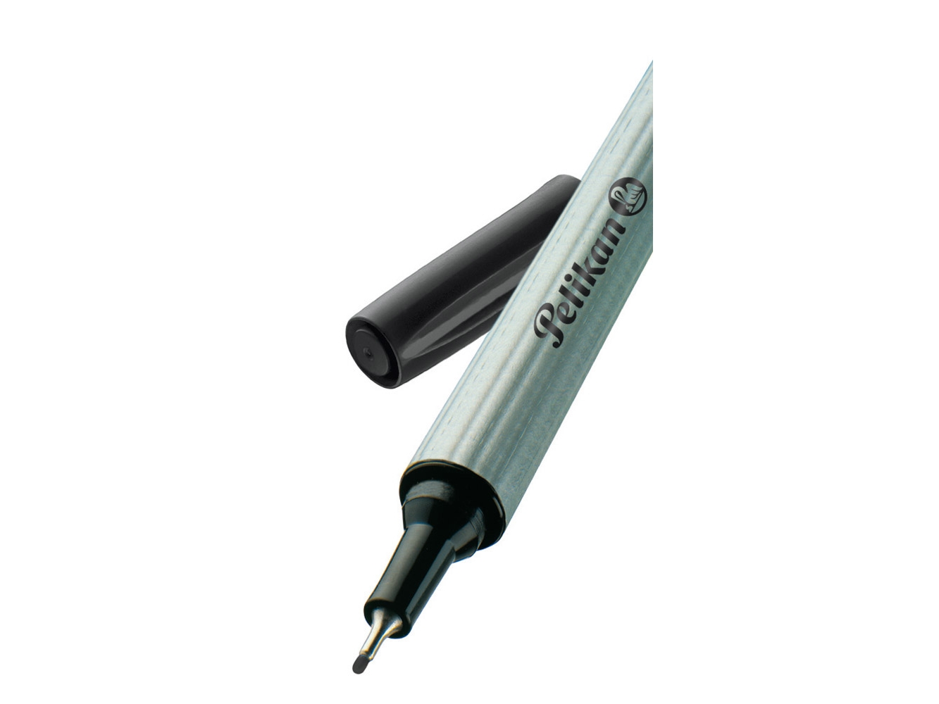 Pelikan Fineliner 96, Schwarz, Schwarz, Silber, 0,4 Mm, Fein, Rund, Metall