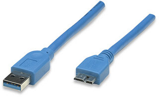 Manhattan Superspeed Usb Micro-B Anschlusskabel, Usb 3.0, Typ A-Stecker - Micro-B-Stecker, 5 Gbit/S, 2 M, Blau, 2 M, Usb A, Micro-Usb B, Usb 3.2 Gen