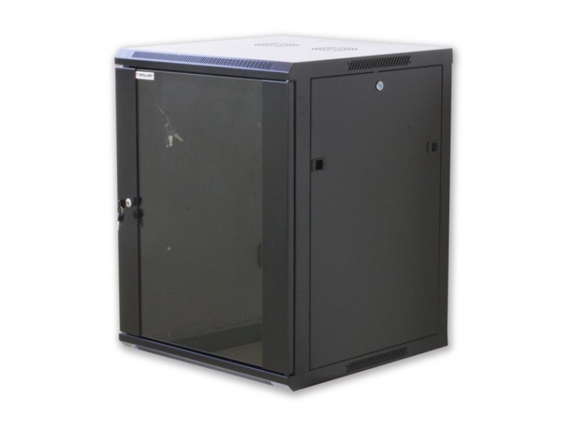Techly I-Case Ew-2012Bkl, Wandmontiertes Regal, 12U, 60 Kg, Sperrschloss, 24,6 Kg, Schwarz