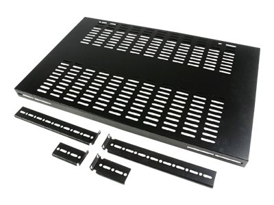 Startech.Com 19" Schwerlast Fachboden Tiefenverstellbar Für Serverschrank Mit Lüftungsschlitzen, Verstellbares Regal, Schwarz, 4,4 Kg