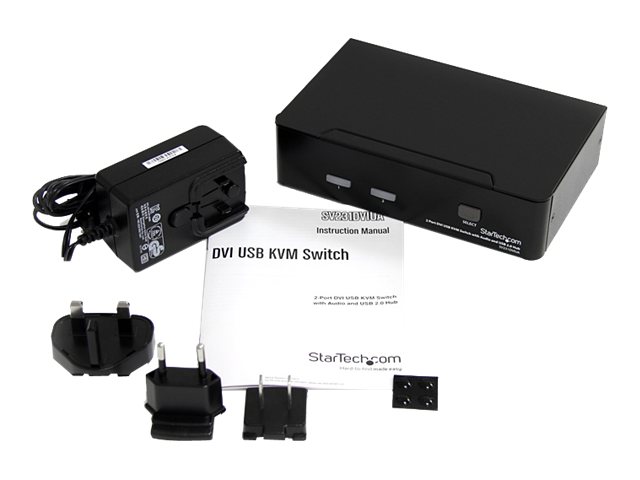 Startech 2 Port DVI USB KVM Switch with Audio and USB 2.0 Hub (SV231DVIUA) - KVM / audio / USB switch - 2 x KVM / audio / USB - 1 lokalbruger - desktop - for P/N: IM12D1500P, SVA12M2NEUA, SVA12M5NA, USBDVI4N1A10, USBDVI4N1A6