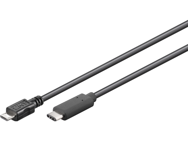 Goobay 67895, 0,2 m, Micro-USB B, USB C, USB 2.0, 0,48 Gbit/sek., Sort