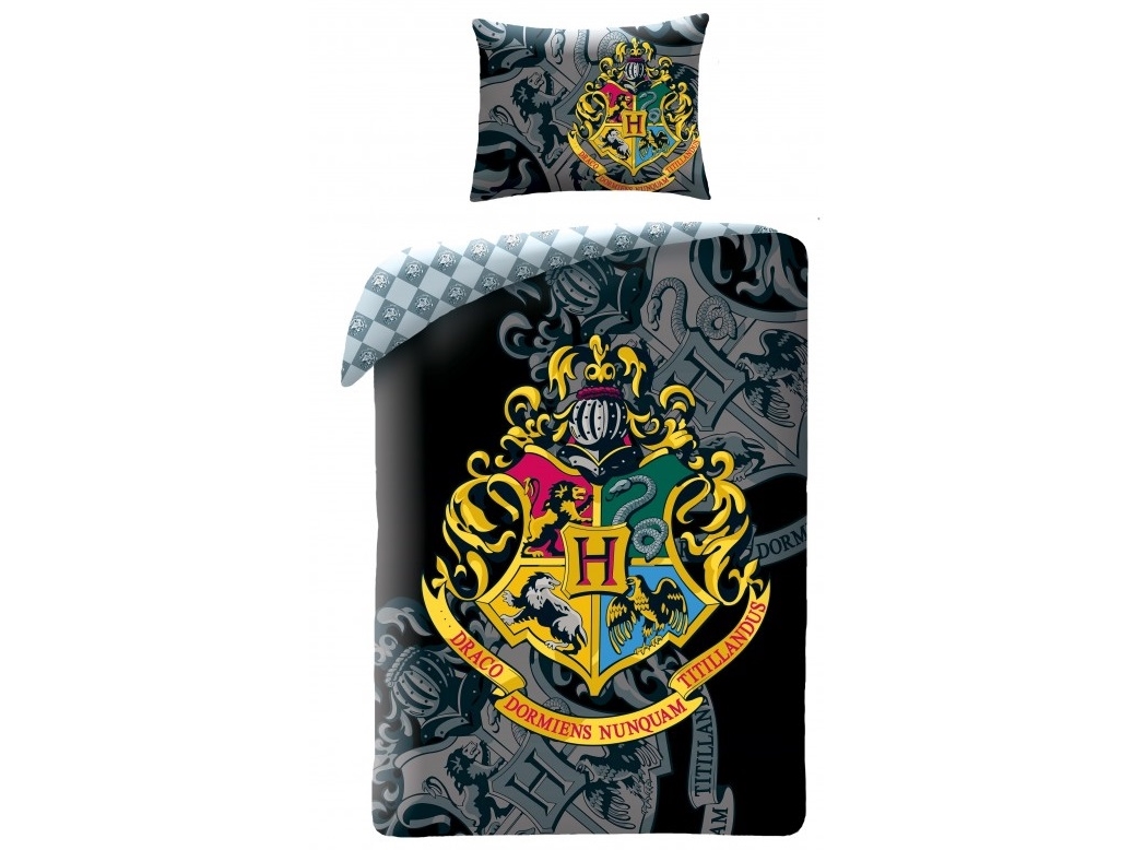 Billede af Harry Potter Hogwarts Sengetøj 2I1 Design 4 - 100 Procent Bomuld