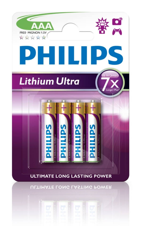 Philips Lithium Ultra FR03LB4A - Batteri 4 x AAA - Li | EL Artiklar - Batteri - AAA-batterier | GameStuff