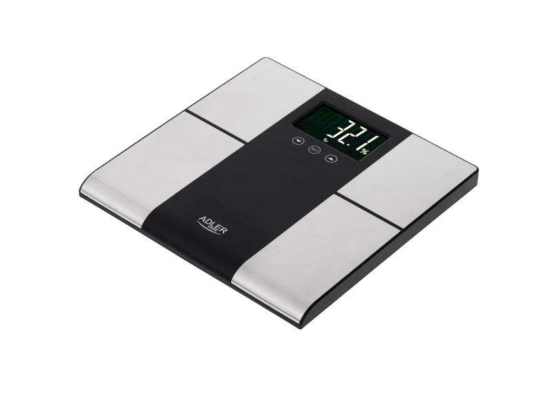 Adler Ad 8165, Elektronische Personenwaage, 225 Kg, 100 G, Schwarz, Grau, Kg, Lb, St, Rectangle