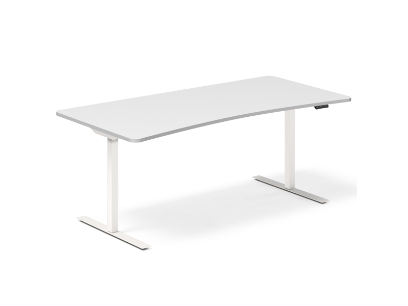 Hæve-Sænkebord Dna, Hvid 1800X800mm Bue 2-Ben/Hvid