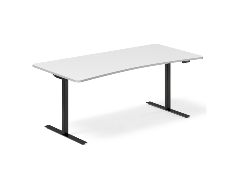 Höj- och sänkbord DNA, vit 1800x800 mm, bock 2-ben/svart | Möbler - Bord - Kontorsbord | GameStuff