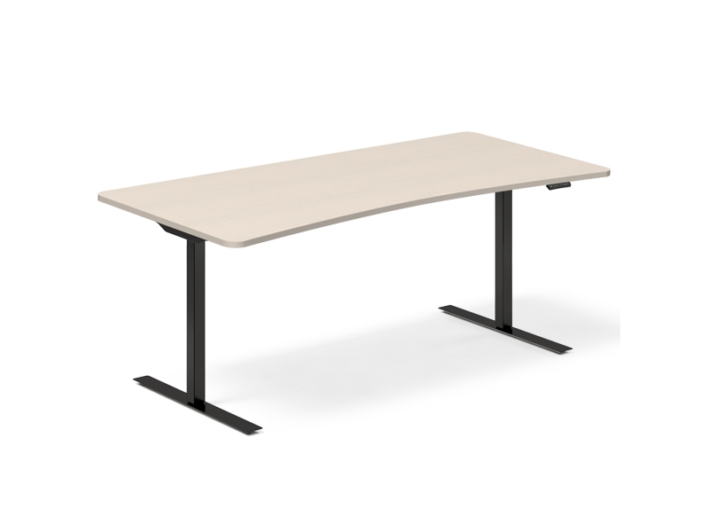 Hæve-Sænkebord Dna, Birk 1800X800mm Bue 2-Ben/Sort