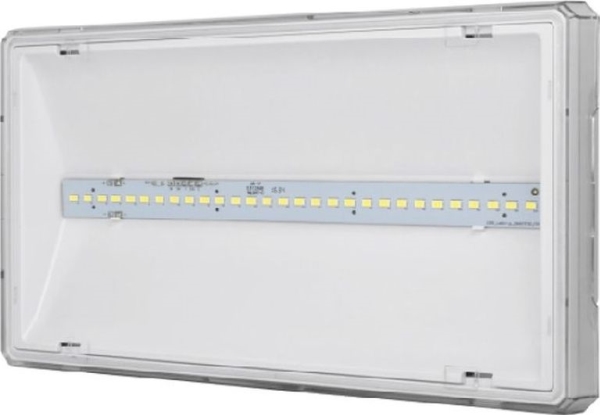 Nødlysarmatur EXIT L IP65 LED 6W 850lm 1h 1-batteri PT hvid ETL/6W/B/1/SE/PT/WH