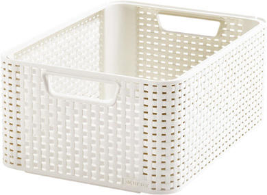 Curver Style M, Opbevaringskurv, Cremefarvet, Rattan, Monokromatisk, Badeværelse, Soveværelse, 386 mm
