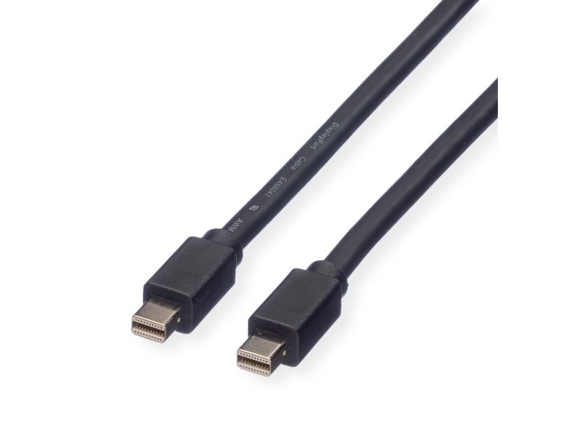 Roline Mini Displayport Stecker Kabel Mini Displayport Stecker, Mini Displayport Stecker 3,00 M Schwarz 11.04.5641 Geschirmtes Displayport Kabel