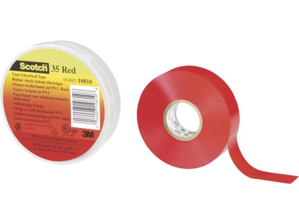 Scotch Scotch 35 Scotch35-19X20rd Isoleringsbånd Scotch 35 Rød (L X B) 20 M X 19 Mm 1 Stk