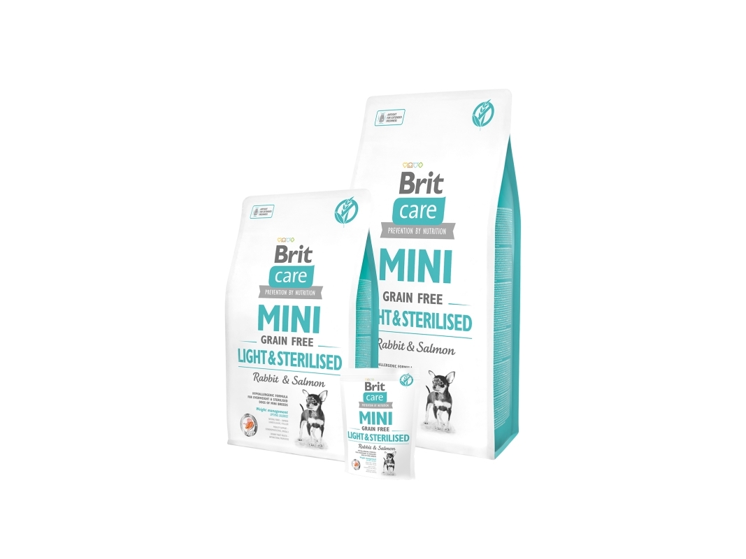 Brit Care Mini Light & Sterilised, Mini (5 - 10kg), Kanin, Lax, 2 kg | Sällskapsdjur - Hund - - Torrt hundmat | GameStuff