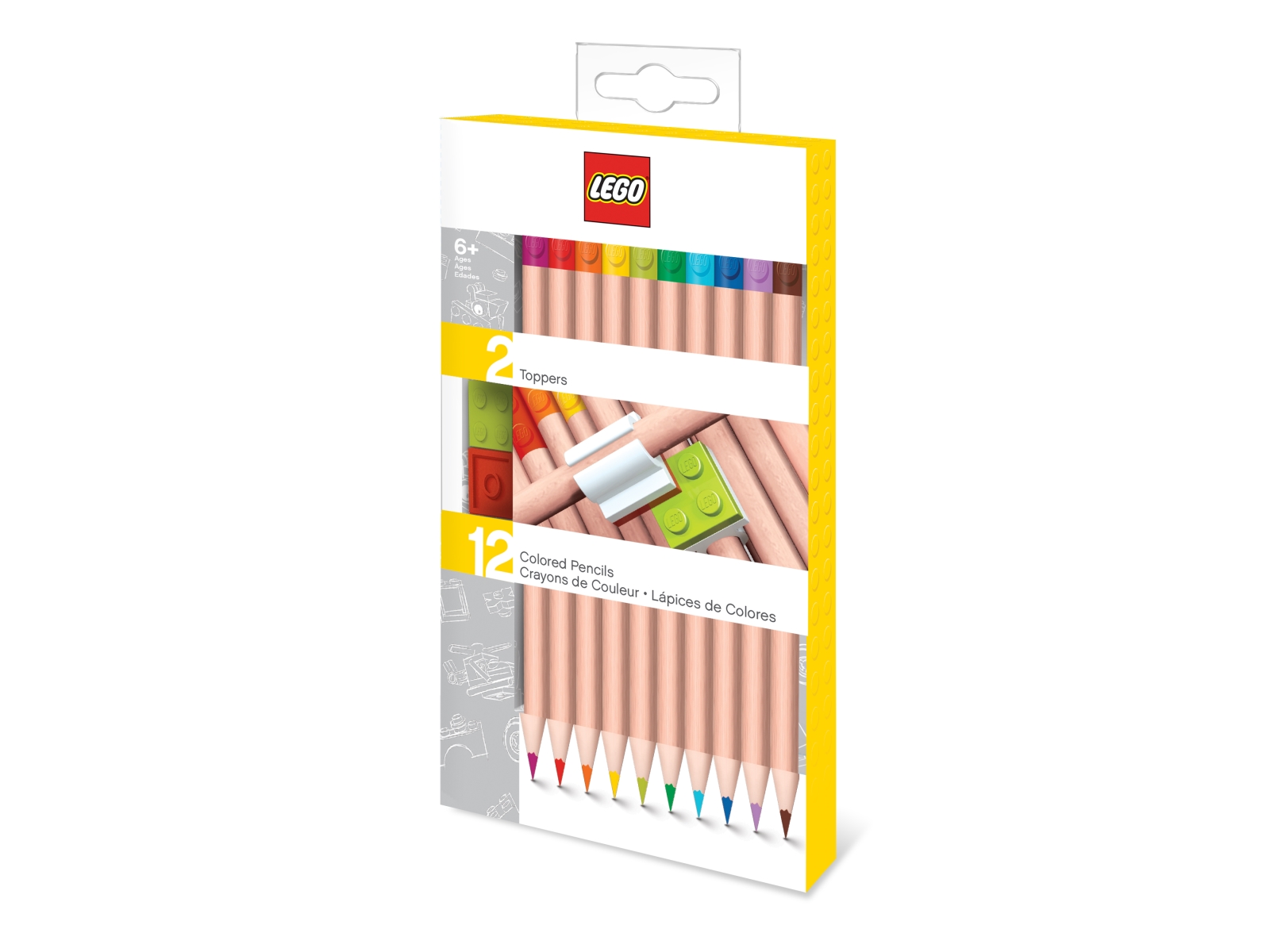 LEGO® STATIONERY 12 färgpennor, med 2 kloss toppar | Skrivredskap - Blyertspennor & pencils - Blyertspennor | GameStuff