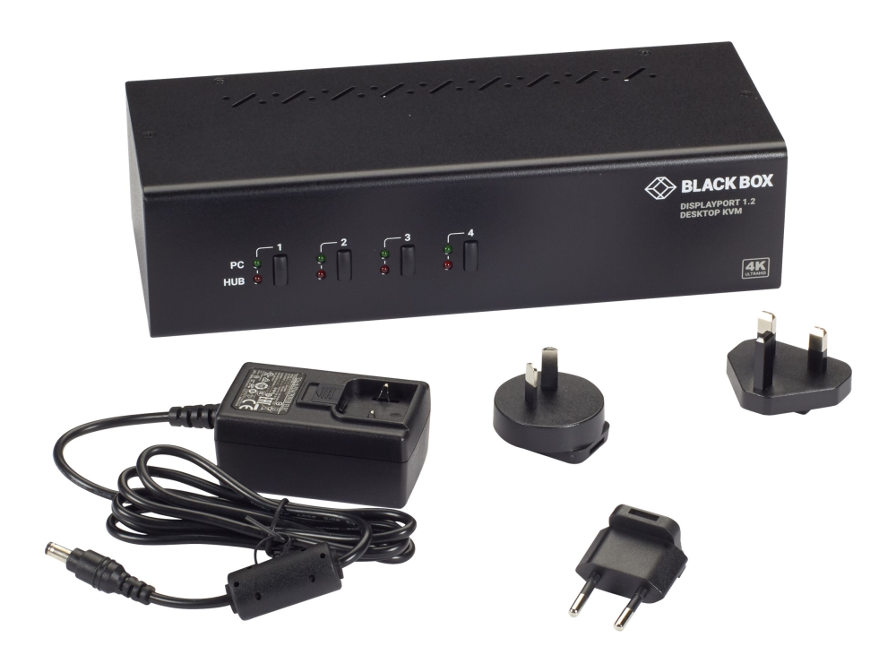 Black Box - KVM / audio / USB switch - 4 x KVM / audio / USB - 1 lokalbruger - desktop - TAA-kompatibel - med 2 års Double Diamond Warranty