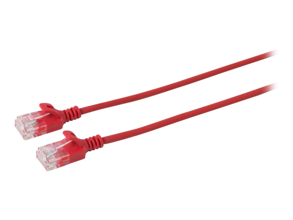 MicroConnect - Nätverkskabel - RJ-45 (hane) till RJ-45 (hane) - 25 cm - 3.6 mm - UTP - CAT 6a - halogenfri, hakfri, tvinnad - röd | EL Artiklar - Kablar och ledningar - Kopparkablar | GameStuff