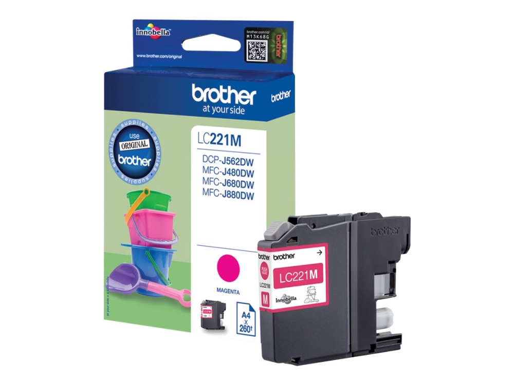 Brother Lc221m - Magenta - Original - Blækpatron - For Brother Dcp-J562dw