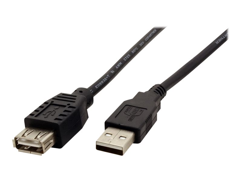 Roline Usb 2.0 Kabel, Typ A-A, St/Bu 3,0M, 3 M, Usb A, Usb B, Usb 2.0, Männlich/Weiblich, Schwarz