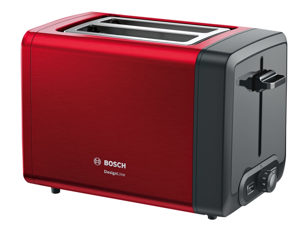 Bosch DesignLine TAT4P424 - Brødrister - 2 skive - 2 Holdere - rød