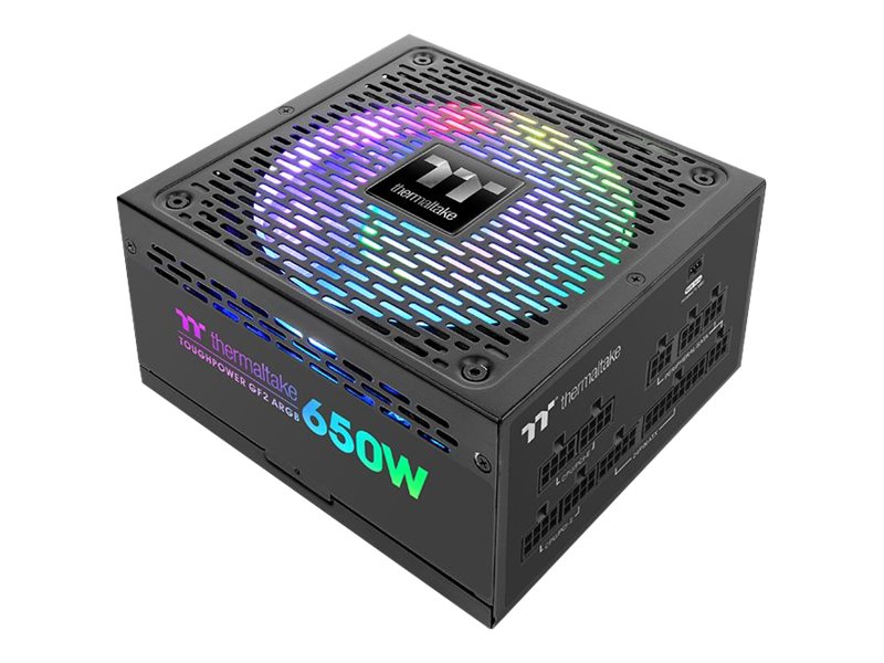 Thermaltake Toughpower Gf2 Argb Ttp-650Ah3fsg-A - Tt Premium Edition - Strømforsyning (Intern) - Atx12v - 80 Plus Gold - 650 Watt - Aktiv Pfc - Sort