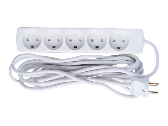 5-Way Danish Power Strip 5M With Earth, Without On/Off