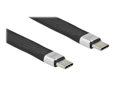 Delock Usb 2.0 Fpc Flachbandkabel Usb Type-C Zu Usb Type-C 13 Cm Pd 5 A E-Marker, 0,13 M, Usb C, Usb C, Usb 2.0, 0,48 Gbit/S, Schwarz