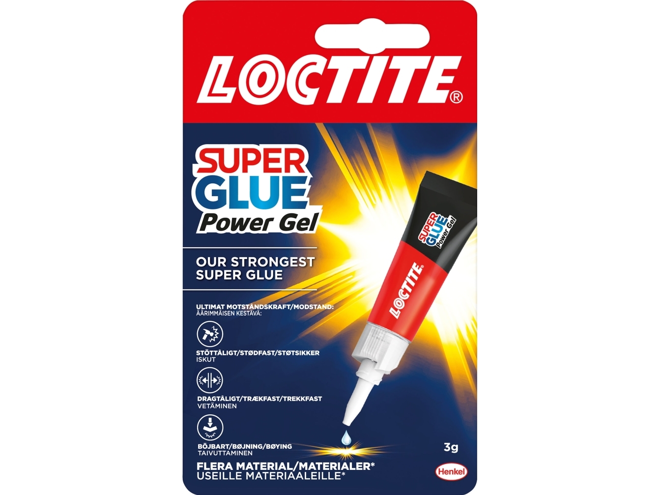 Lim Loctite Super Glue Power Flex lim 3g/tube