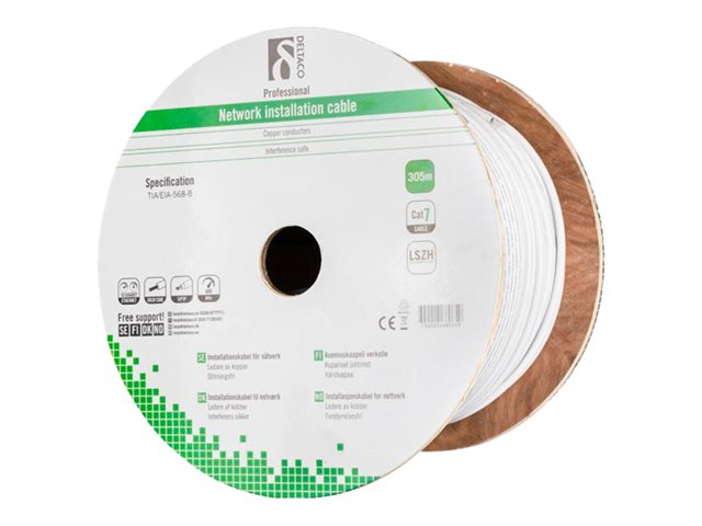 Deltaco Tp-71C - Bulk-Kabel - 305 M - Sftp - Cat 7 - Halogenfrei - Weiß