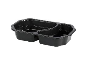 Tablett 2-Raum 215X148x47 Mm Hmr Pp Schwarz,332 Stk/Krt