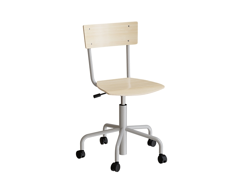 Stol Strong 113, Birk laminat, Alugråt stel og hjul | Möbler - Stolar & Stolmattor - Matsalstolar | GameStuff