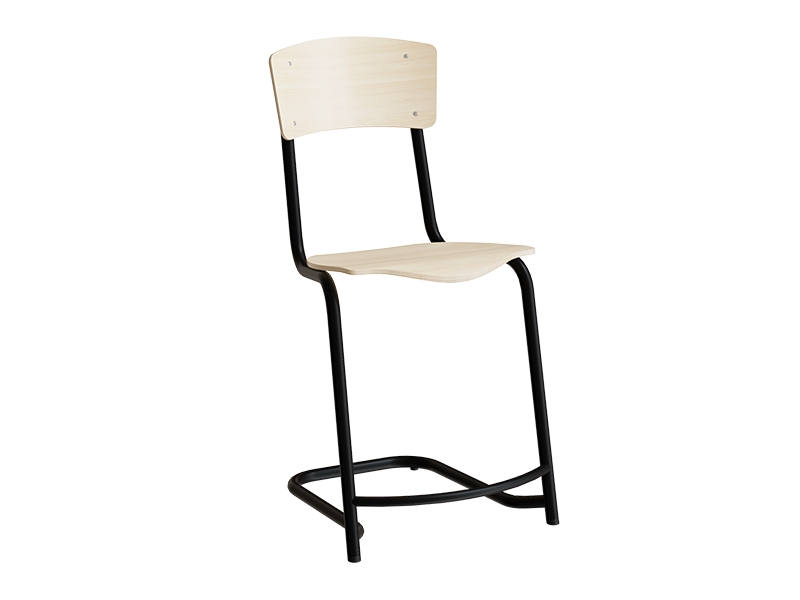 Stol Mia 196, björklaminat, ben i aluminiumgrått, höjd 520 mm | Möbler - Stolar & Stolmattor - Matsalstolar | GameStuff