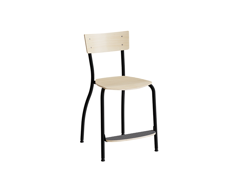 Stol Strong 250, Birk laminat, Sort stel