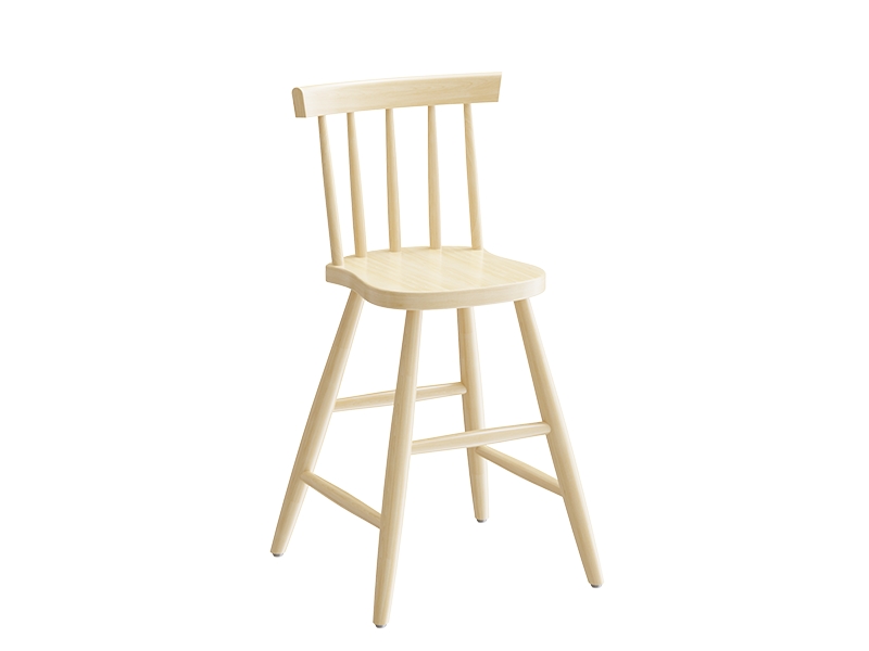 Børnestol Enkel 3172, klarlakeret massiv birk, siddehøjde 520mm