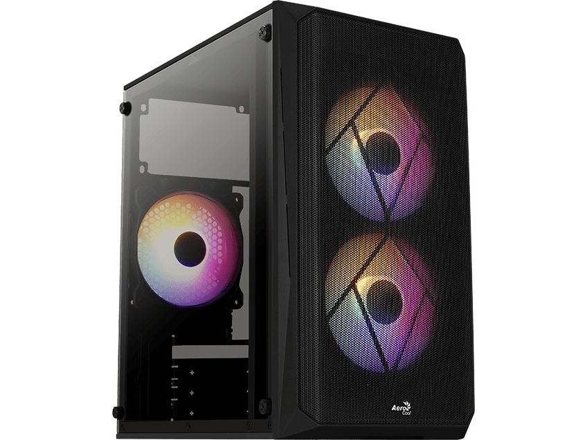 Aerocool Cs107v2, Mini Tower, Pc, Schwarz, Micro Atx, Mini-Itx, Acrylnitril-Butadien-Styrol (Abs), Spcc, Stahl, Gaming