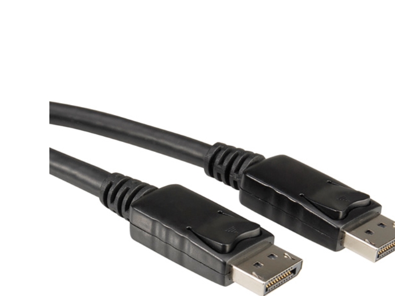 Roline Displayport Kabel, Dp St - St 5,0M, 5 M, Displayport, Displayport, Männlich, Männlich, Schwarz