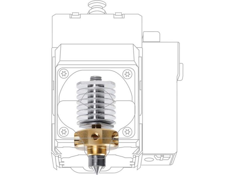 XYZprinting XYZprinting Quick Release HSS rustfrit stål Extruder 0.4 mm Passer til (3D printer): XYZprinting da Vinci Mini Serie Mini W+ Quick Release HSS 0.4