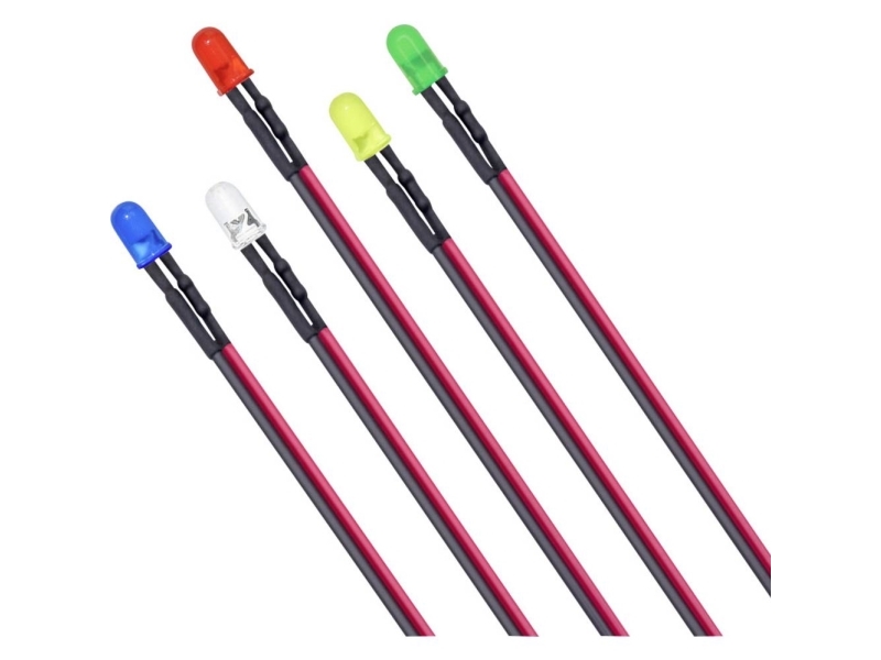 Tru Components T1810o104 Led-Sortiment Rød, Blå , Grøn, Gul, Lys-Varm-Hvid Rund 3 Mm 600 Mcd, 1500 Mcd, 100 Mcd, 600 Mcd, 9000 Mcd 25 °, 30 ° 25 Stk