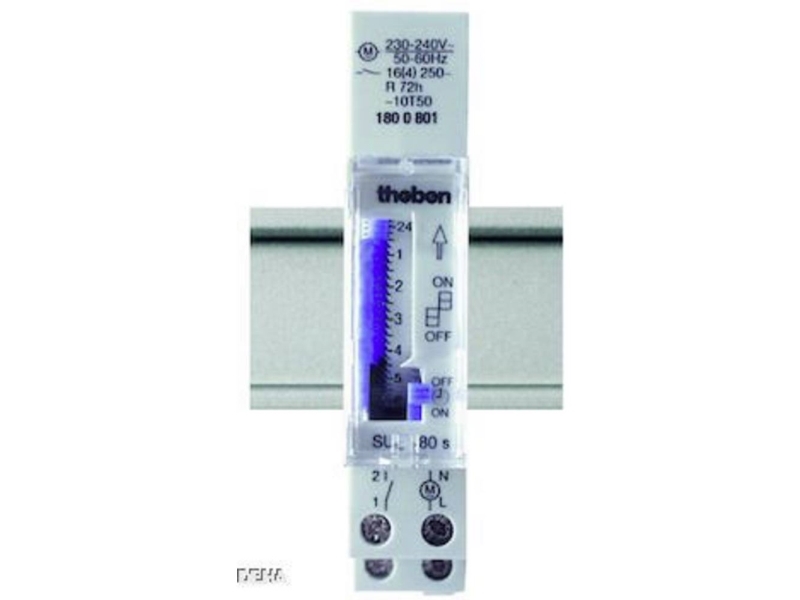 Theben 1800001 Timer til DIN-skinne analog 230 V