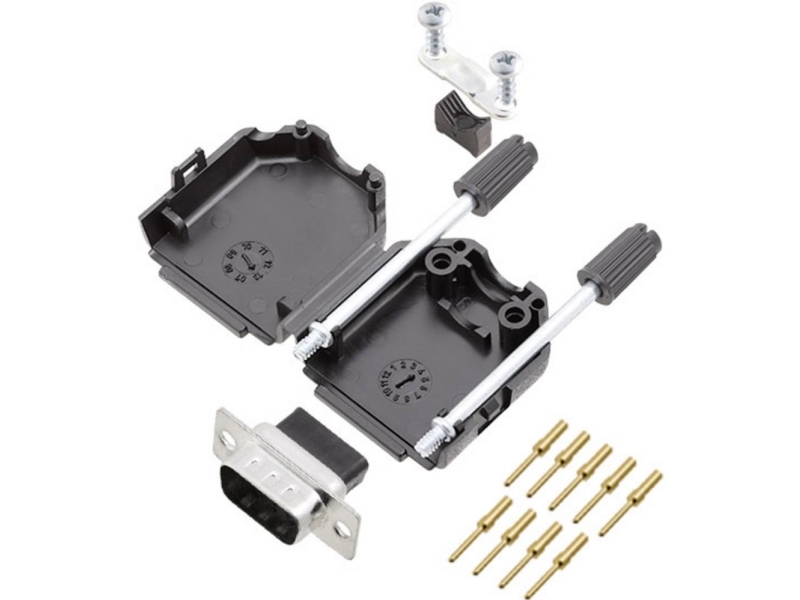 Encitech Dppk09-Bk-Dbcp-K 6355-0078-01 D-Sub Stiftliste-Sæt 180 ° Poltal: 9 Crimp 1 Stk