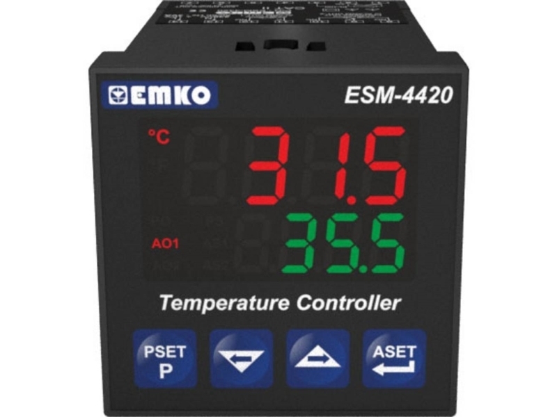 Emko ESM-4420.2.20.0.1/01.02/0.0.0.0.0 2-punkts, P, PI, PD, PID Temperaturregulator J, K, R, S, T, Pt100 -200 till 1700 °C Relä 5 A, SSR (L x B x H) 95 x 48 x 48 x 48 mm | Komponenter - Automatiseringsteknik - Temperaturregulator | GameStuff