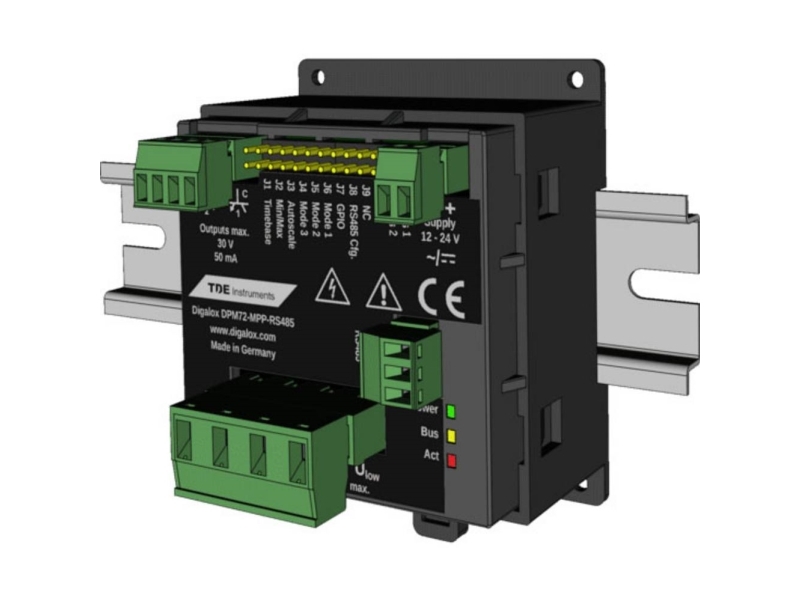TDE Instruments DPM72-MP+-RS485-DIN Digitaalinen DIN-kiskomittari Digitaalinen asennusmittari