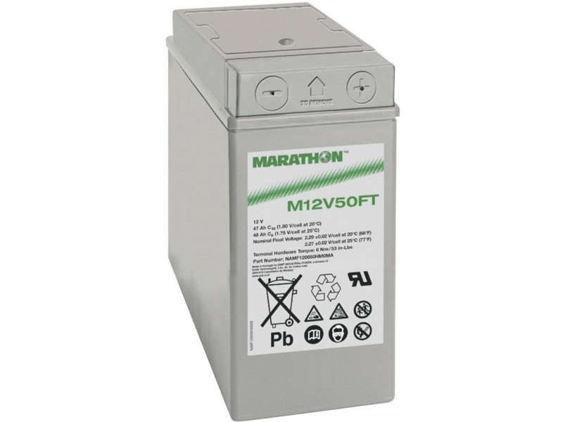 Gnb Marathon Exim12v50ft Namf120050hm0fb Blybatteri 12 V 47 Ah Blyfleece (B X H X T) 107 X 231 X 280 Mm M6 Skruetilslutning Vedligeholdelsesfri