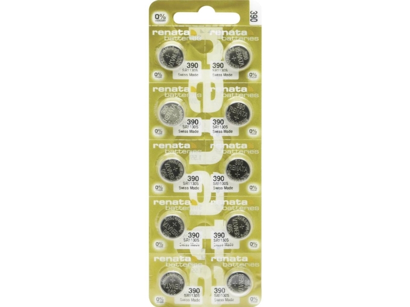 Renata 390.Mp-E Button Cell 390 Silver Oxide 80 Mah 1.55v 10pcs