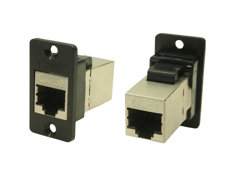 RJ45 Adapter, indbygning Cliff CAT 5e Sort 1 stk